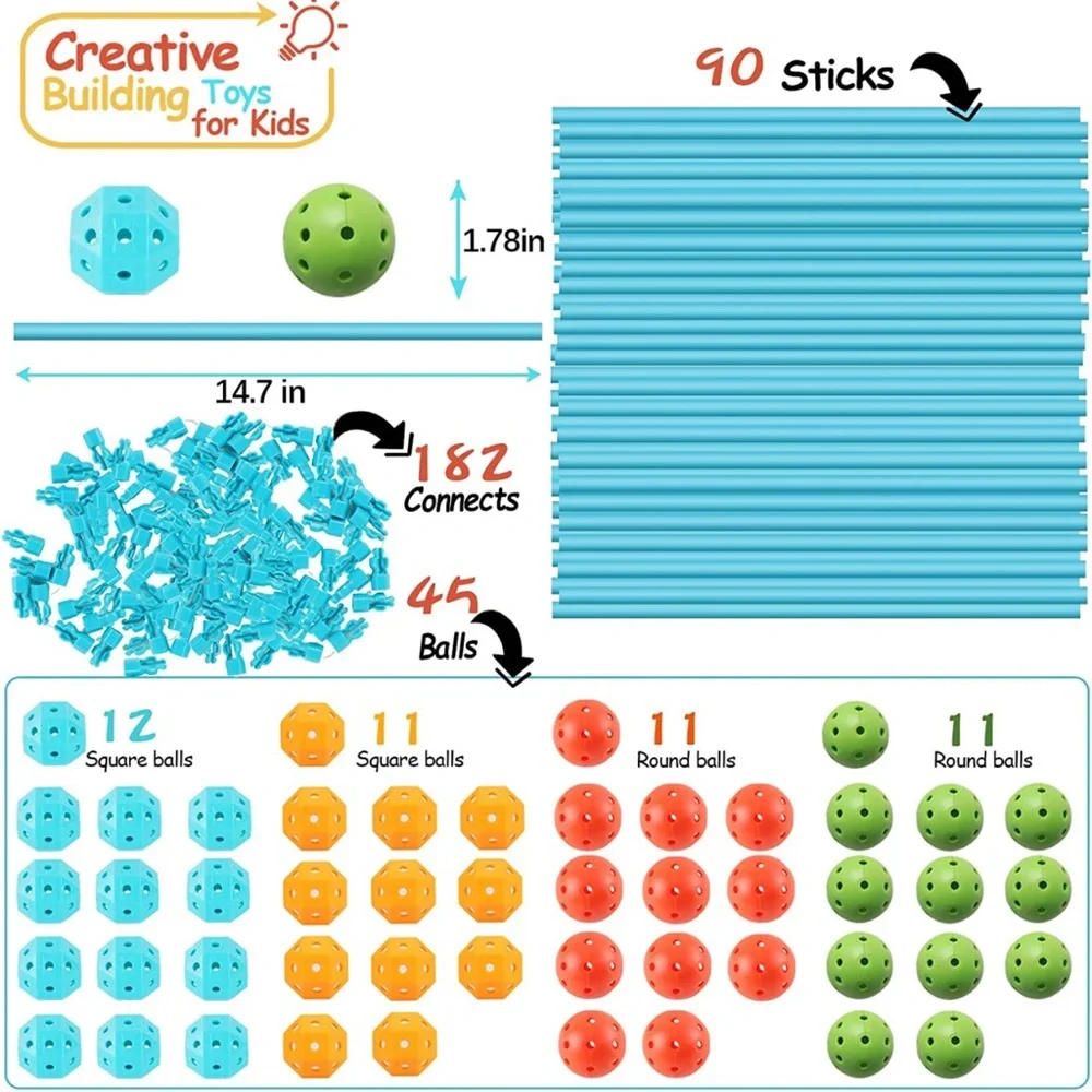 Kids Fort Building Kit, 135 PCS DIY Creative STEM Construction Toy